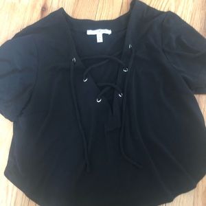 Express one eleven black crop top